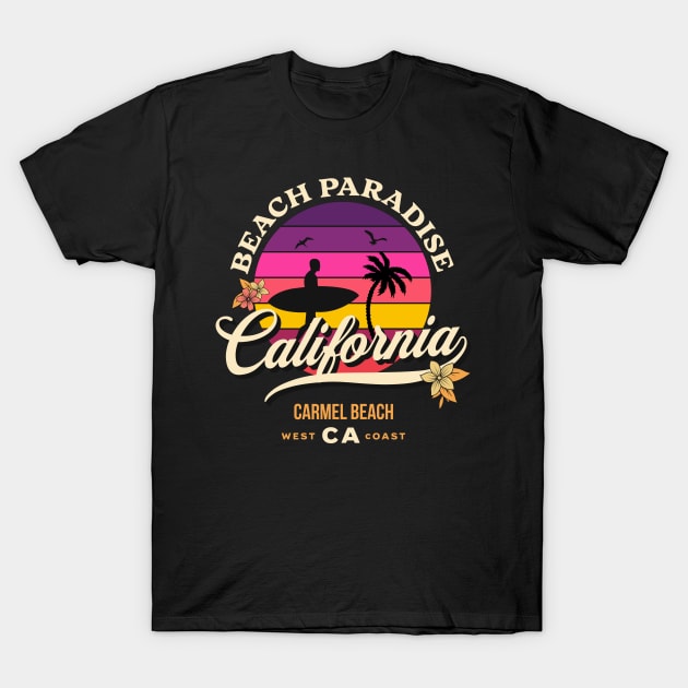 Carmel Beach California Beach Paradise T-Shirt by jiromie